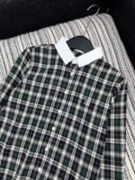 Celine 2025 Early Autumn Plaid Lapel Embroidered Shirt High Quality Clothes - Image 5
