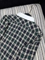 Celine 2025 Early Autumn Plaid Lapel Embroidered Shirt High Quality Clothes - Image 8