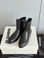 JIL SANDER New side zipper round toe ankle boots Chelsea granny boots Calfskin leather premium version 3.5cm higher inside - Image 10