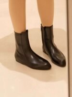 JIL SANDER New side zipper round toe ankle boots Chelsea granny boots Calfskin leather premium version 3.5cm higher inside - Image 4