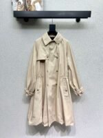 Chanel Khaki Long Trench Coat 1:1 Version High Quality Autumn and Winter Trench Coat