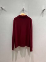 miumiu polo lapel loose sweater 100% cotton sweater high quality - Image 9