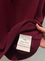 miumiu polo lapel loose sweater 100% cotton sweater high quality - Image 8