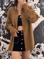 Celine corduroy shirt with loose fit design, high-quality clothing - Image 2