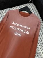 Acne Studios Exquisite heavy washed and distressed printed long-sleeved bottoming shirt - Image 7
