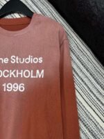 Acne Studios Exquisite heavy washed and distressed printed long-sleeved bottoming shirt - Image 3