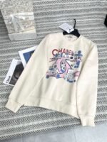 Chanel new autumn and winter logo print round neck sweatshirt high-quality clothing - Image 3