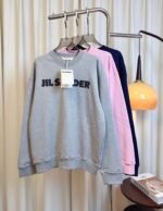 JIL SANDER Letter Printed Round Neck Sweatshirt 100% Cotton High Quality Sweatshirt