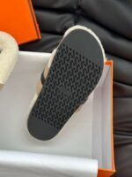 Hermès autumn and winter new Kelly fur slippers lining wool material high-end version - Image 12