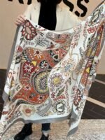 Hermès scarf luxury 100% cashmere scarf size: 100x200cm - Image 8