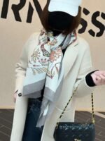 Hermès scarf luxury 100% cashmere scarf size: 100x200cm - Image 3