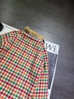 2025 Autumn and Winter Catwalk Style Colorful Plaid Lambswool Collar Jacket Premium Edition - Image 4