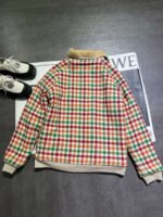 2025 Autumn and Winter Catwalk Style Colorful Plaid Lambswool Collar Jacket Premium Edition - Image 2