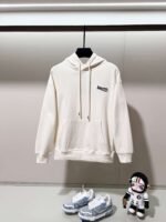 Balenciaga 420g pure cotton hooded sweatshirt with letter LOGO embroidery - Image 4