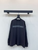 Balenciaga 260g high-weight sweatshirt with double yarn ribbed cut and distressed craftsmanship - Image 7