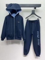 miumiu reversible hooded jacket + trousers casual suit high quality clothing - Image 13