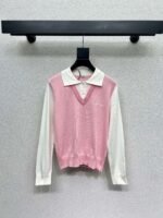 miumiu high-end lapel knitted wool sweater high-quality base shirt - Image 6