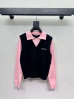 miumiu high-end lapel knitted wool sweater high-quality base shirt - Image 5