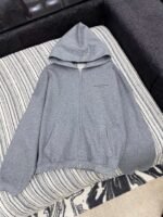 alexanderwang Autumn new cotton threaded hooded fleece sweater jacket high-end high-quality clothing