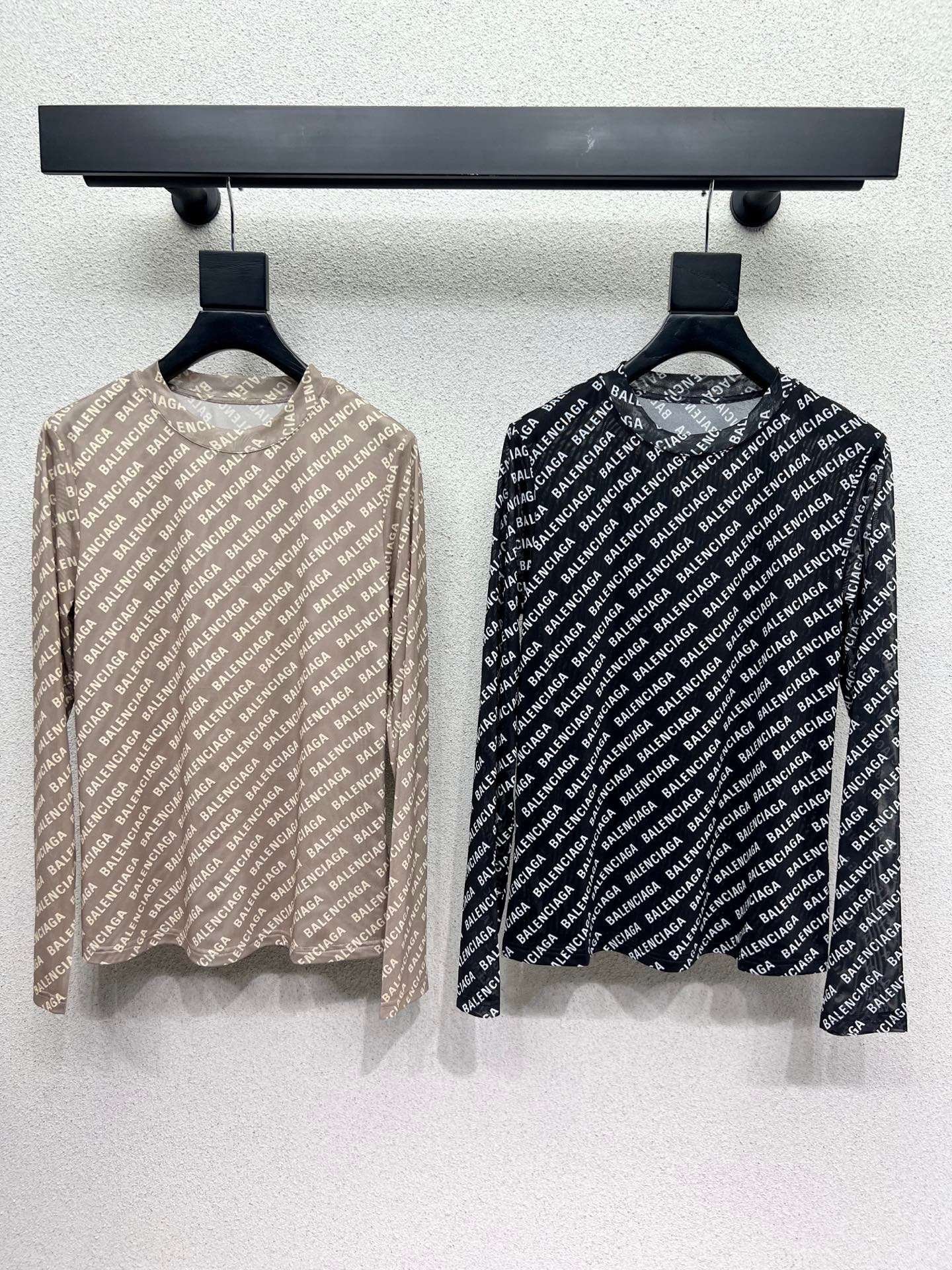 i1758135176716_9502_0_0.jpg Balenciaga letter mesh bottoming shirt high quality clothing - Image 1