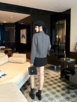 DIOR gray suit jacket with brooch high quality clothing - Image 3