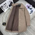 Loro Piana New style lapel wool down jacket mid-length coat lining 90% white goose down filling high-end quality - Image 11
