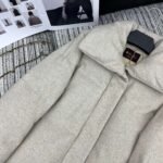 Loro Piana New style lapel wool down jacket mid-length coat lining 90% white goose down filling high-end quality - Image 5