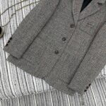 miumiu New herringbone lapel suit jacket with letter patch embroidery on the pockets High-end quality - Image 7