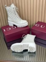 GUCCI New Double G Embossed Lace-up Hiking Martin Boots Premium Edition - Image 10