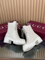 GUCCI New Double G Embossed Lace-up Hiking Martin Boots Premium Edition - Image 9
