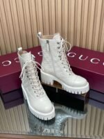 GUCCI New Double G Embossed Lace-up Hiking Martin Boots Premium Edition - Image 8