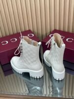 GUCCI New Double G Embossed Lace-up Hiking Martin Boots Premium Edition - Image 7