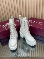 GUCCI New Double G Embossed Lace-up Hiking Martin Boots Premium Edition - Image 4