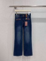 Loro Piana Fall/Winter New Arrival: Two-Button Double-Pocket Stretch Flared Jeans – Premium Quality - Image 6