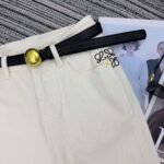 Loewe’s new cropped denim trousers featuring embroidered logo detailing and a fleece lining for warmth. - Image 8