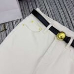 Loewe’s new cropped denim trousers featuring embroidered logo detailing and a fleece lining for warmth. - Image 3