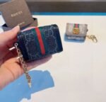 Gucci classic monogram leather earphone cover, keychain, bag charm - Image 3