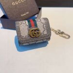Gucci classic monogram leather earphone cover, keychain, bag charm - Image 2