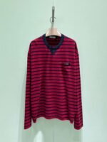 PRADA’s new cotton striped long-sleeved T-shirt is made of soft cotton jersey fabric.