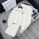 Celine collared sweatshirt and wide-leg pants set with elastic waistband. - Image 9