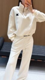 Celine collared sweatshirt and wide-leg pants set with elastic waistband. - Image 4