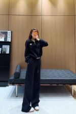 Celine collared sweatshirt and wide-leg pants set with elastic waistband. - Image 2