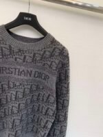 DIOR Autumn/Winter New Collection: Monogram round-neck knitted long-sleeved top with gold thread monogram logo design. - Image 7