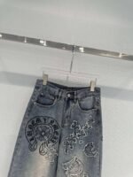 Chrome Hearts New Heavy Appliqué Embroidered Jeans - Image 6