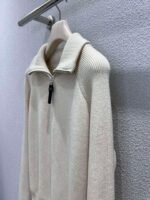 Brunello Cucinelli Early Spring New Arrival: Half-zip Collar Tencel Wool Knit Sweater - Image 9