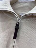 Brunello Cucinelli Early Spring New Arrival: Half-zip Collar Tencel Wool Knit Sweater - Image 11