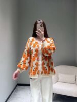 Chanel 2026 Early Spring Collection Orange Floral Cardigan Sweater