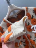 Chanel 2026 Early Spring Collection Orange Floral Cardigan Sweater - Image 2