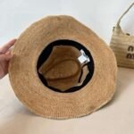 miumiu official raffia hat 2025 new style visor - Image 6