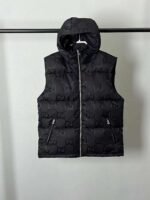 GUCCI Black Hooded Down Vest - Image 9